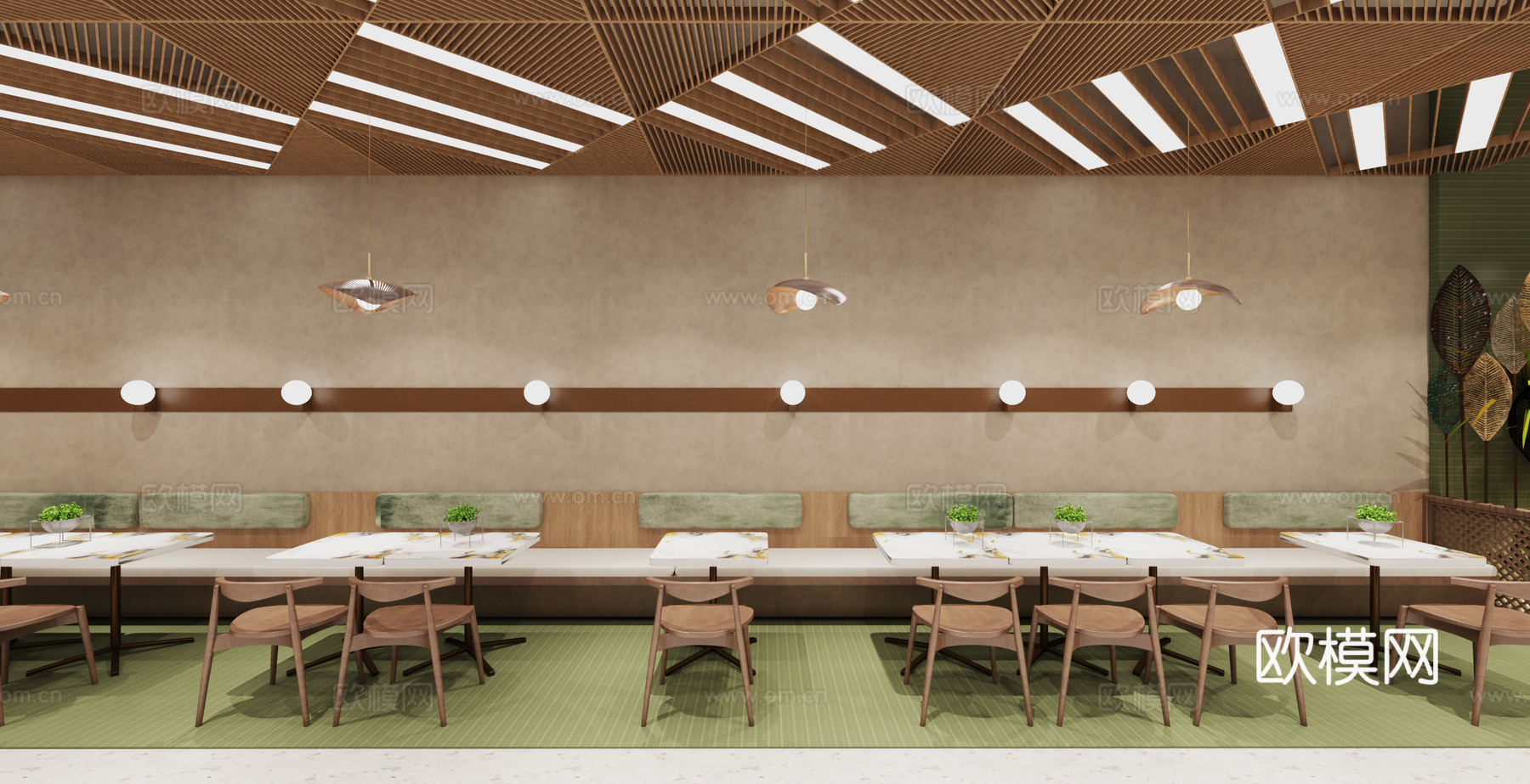 茶餐厅  餐厅卡座  自助餐厅3d模型