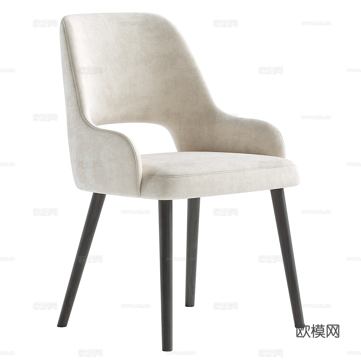 现代意式布艺单椅3d模型