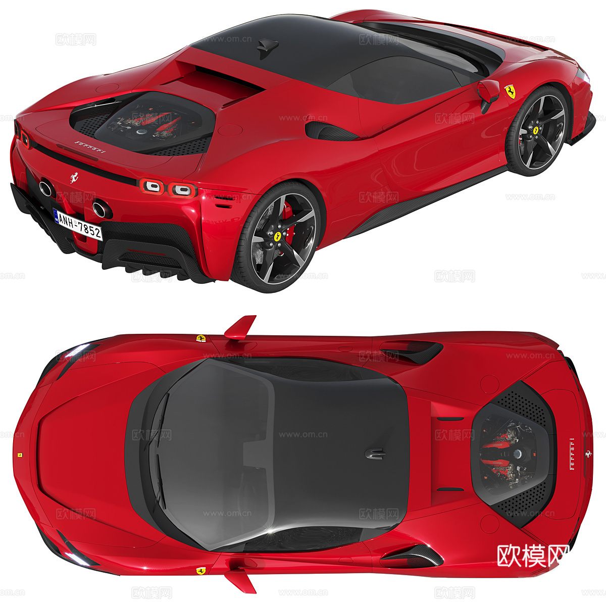法拉利 SF90 Stradale 跑车3d模型