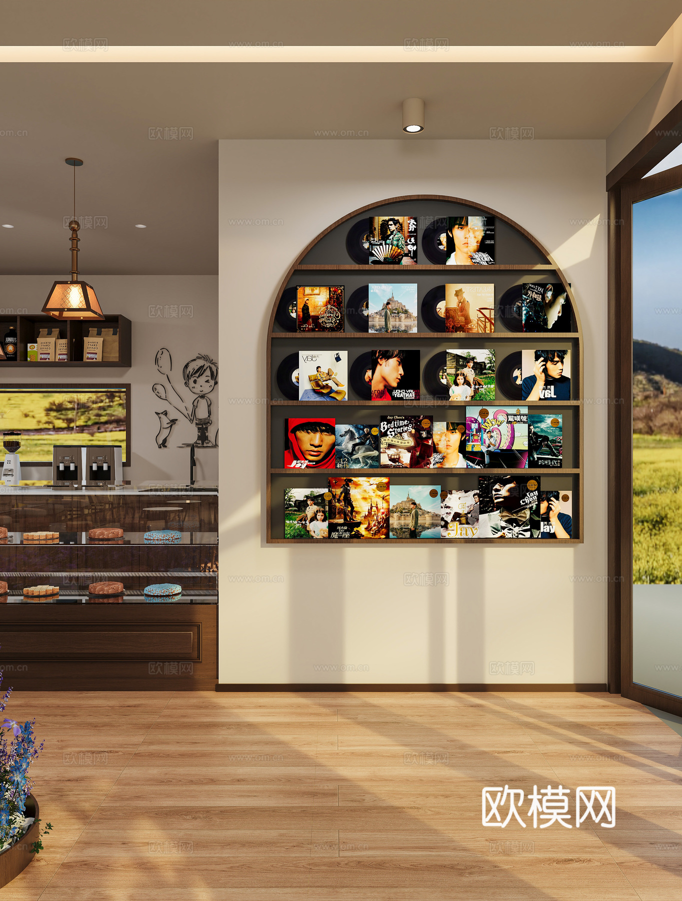 侘寂中古风咖啡店3d模型