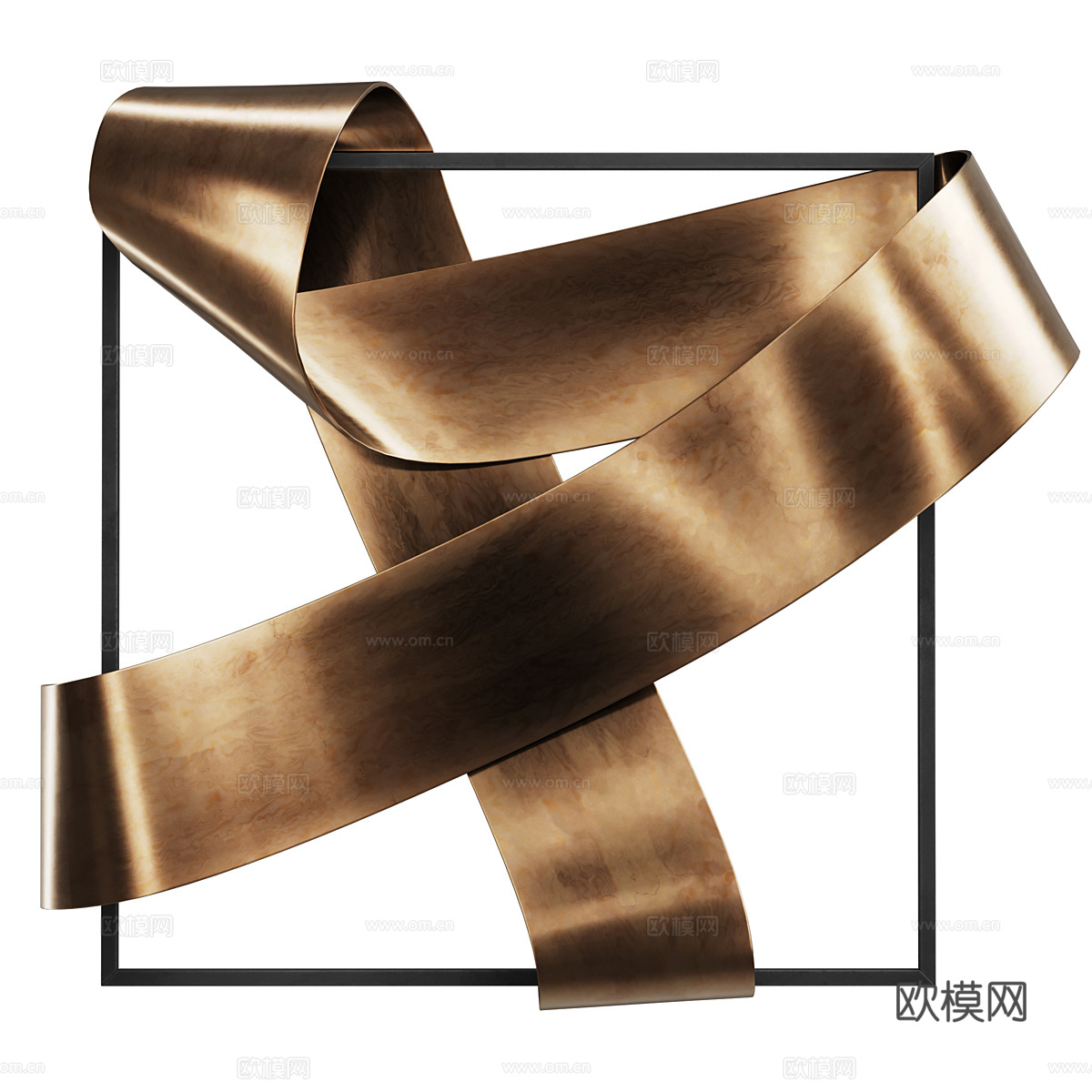 现代意式轻奢金属墙饰挂件3d模型
