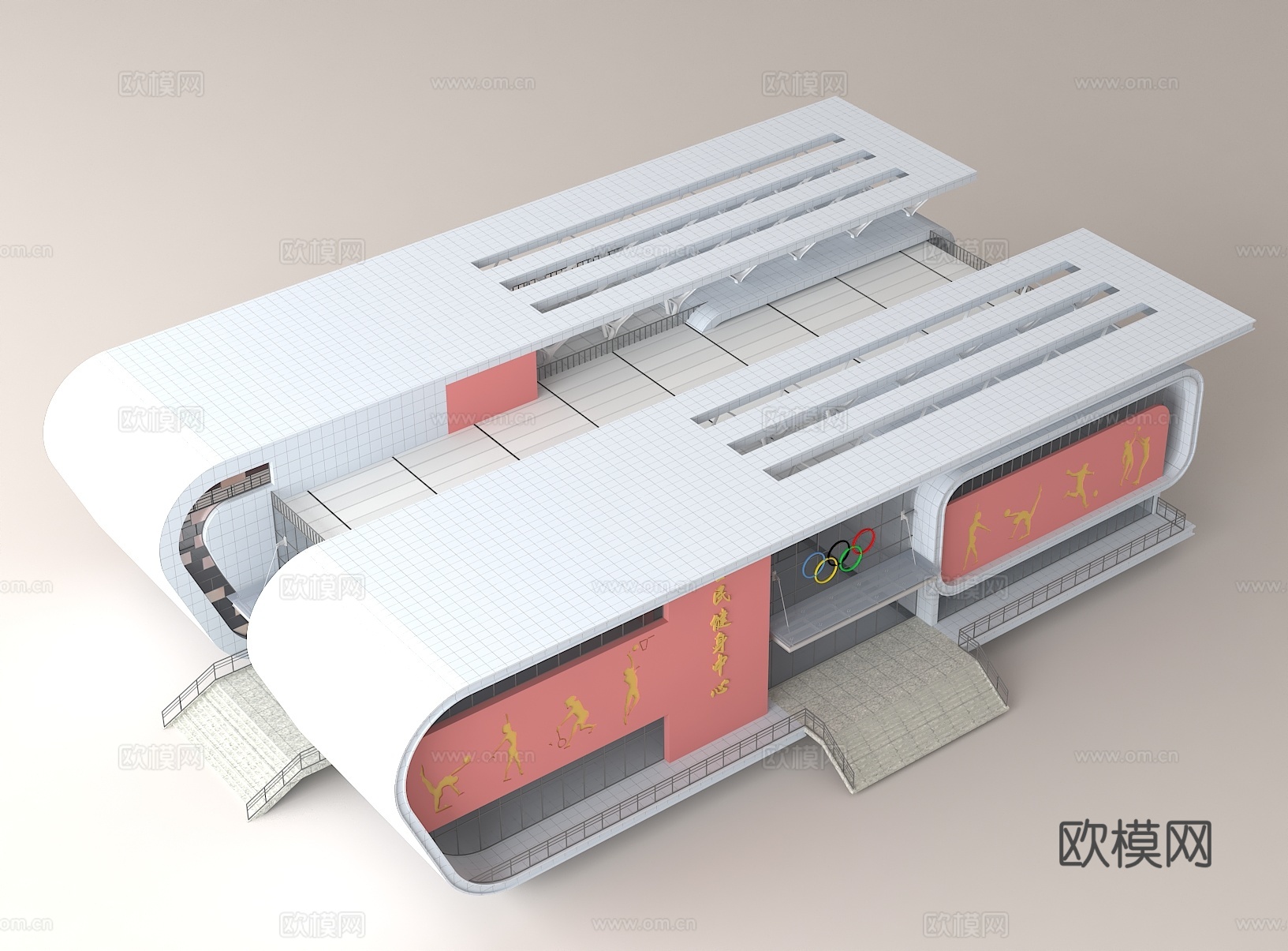现代体育馆 体育建筑模型 运动场馆设计 城市体育地标3d模型