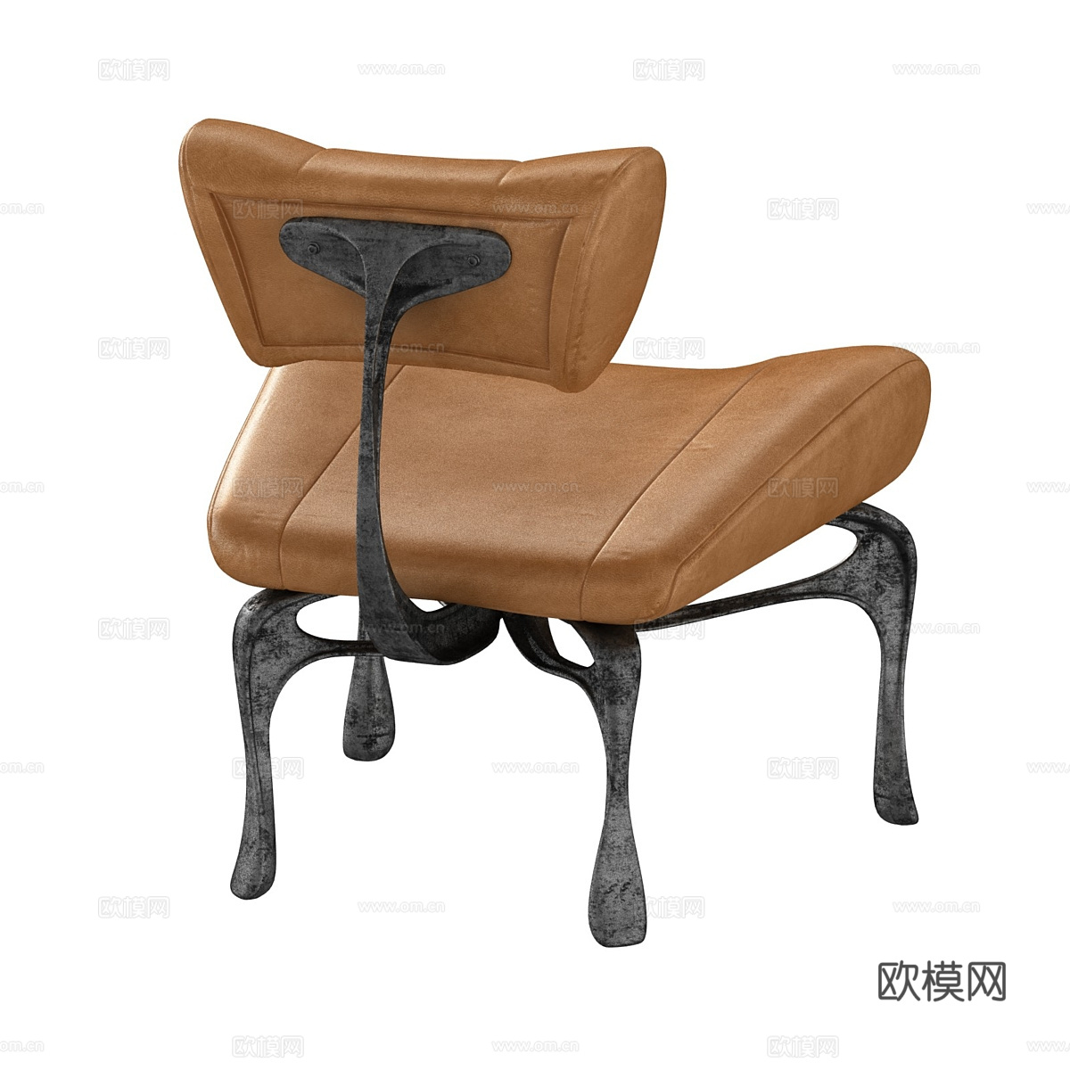 现代意式轻奢皮革躺椅3d模型