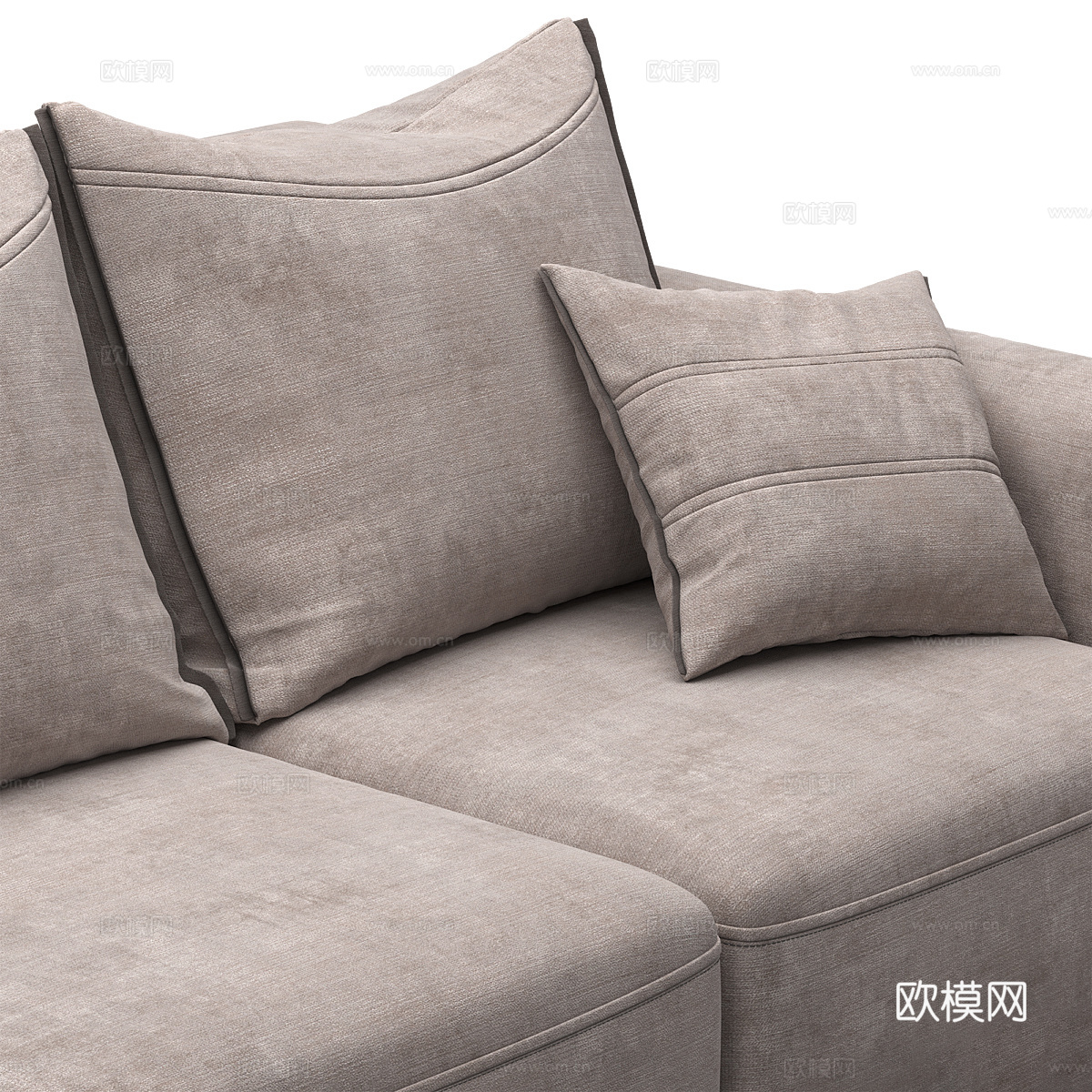 现代意式轻奢布艺沙发3d模型