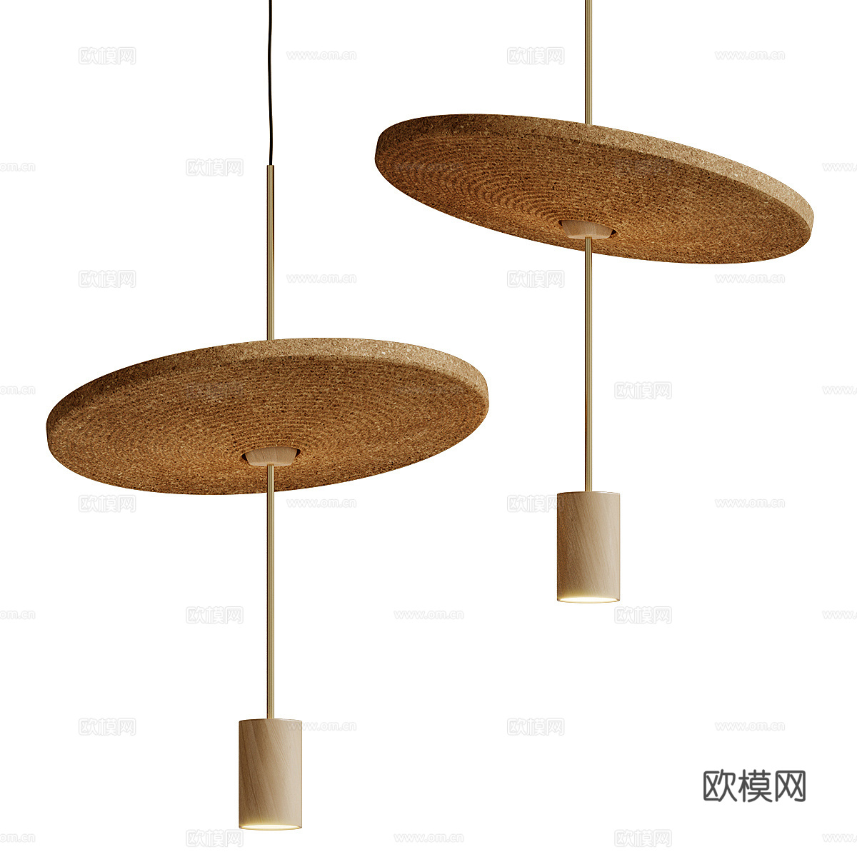 新中式侘寂藤编装饰吊灯3d模型