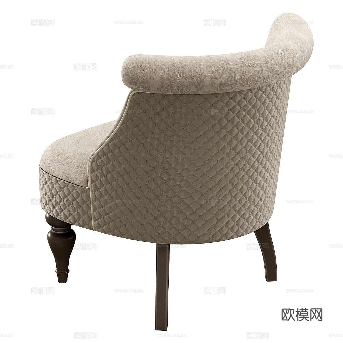 美式简约布艺扶手椅3d模型