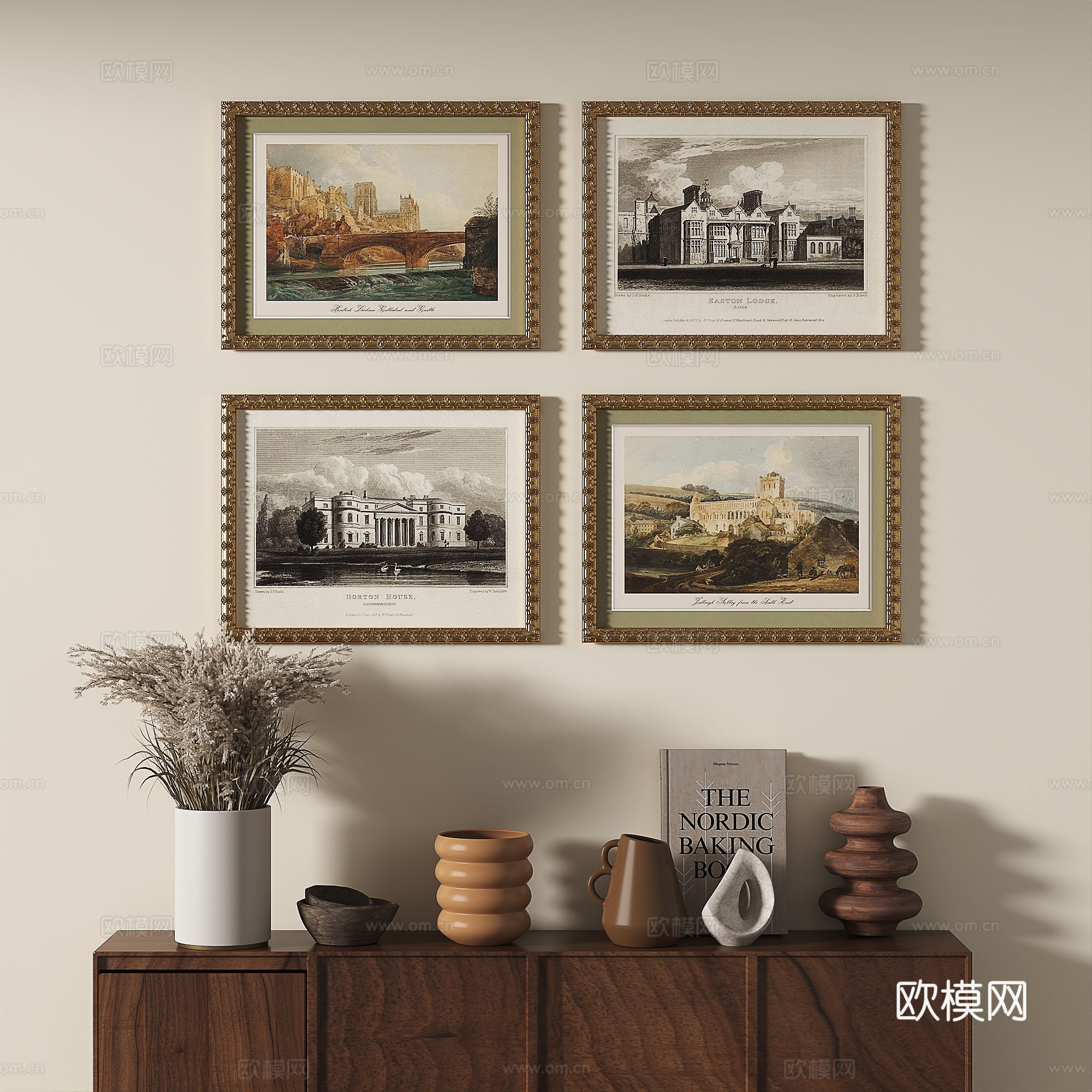 欧式，法式，古典，复古，轻奢，装饰画3d模型