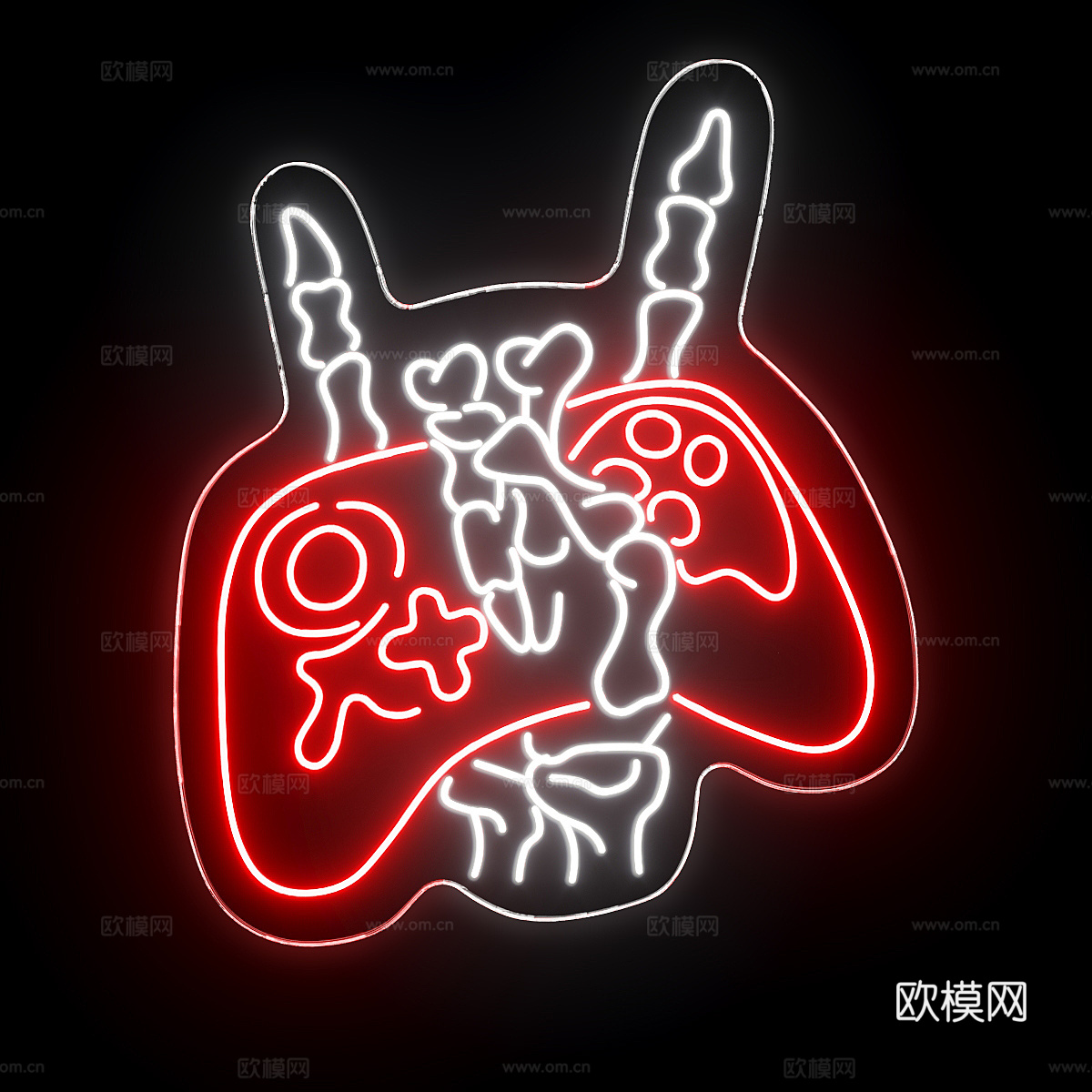 现代霓虹灯3d模型