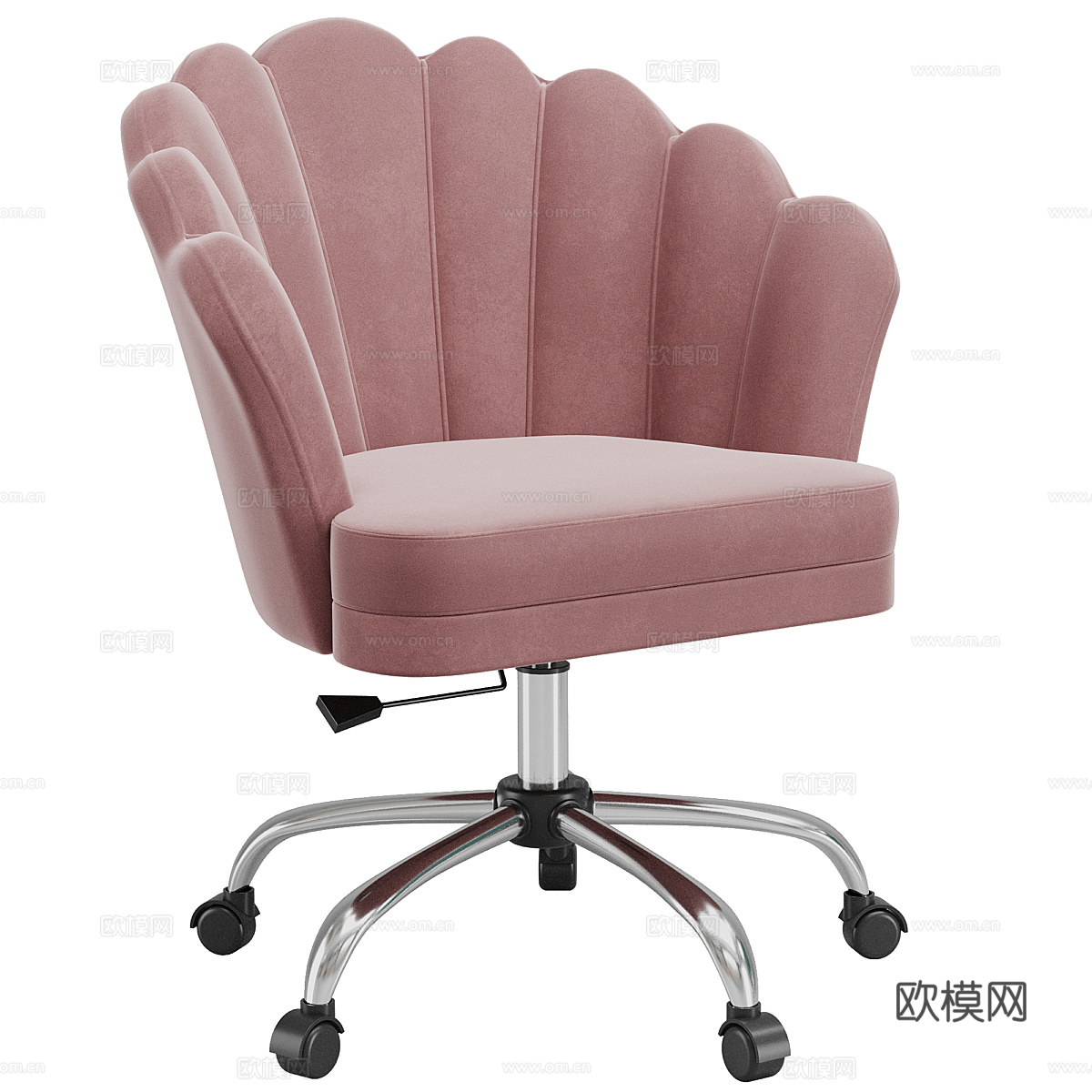 现代奶油风布艺办公椅3d模型