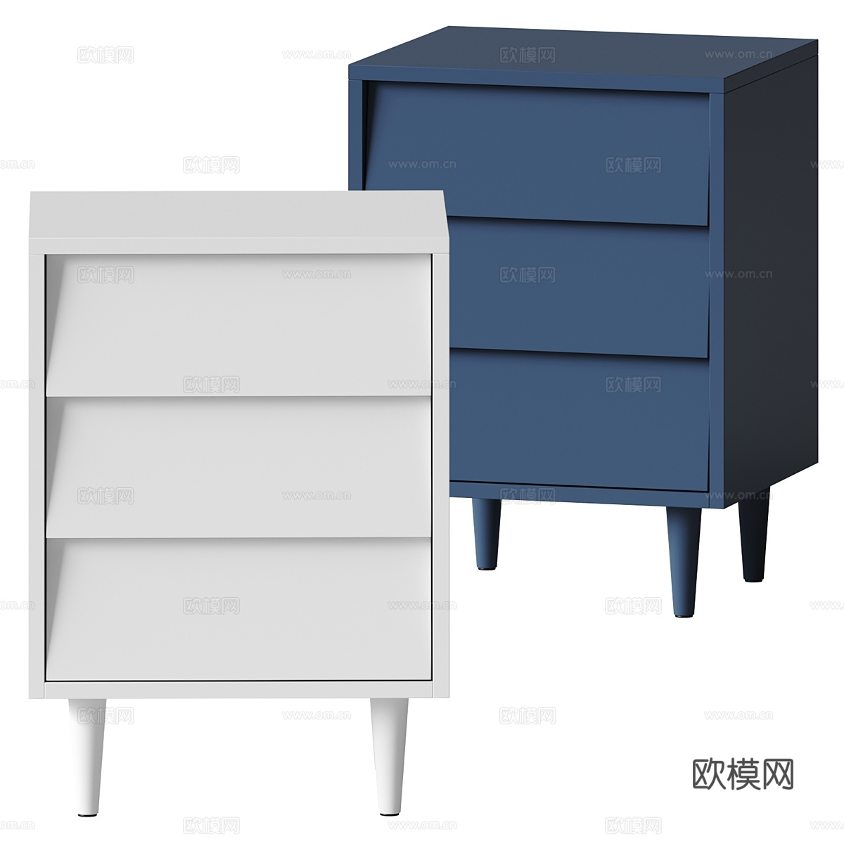 现代北欧儿童房床头柜3d模型