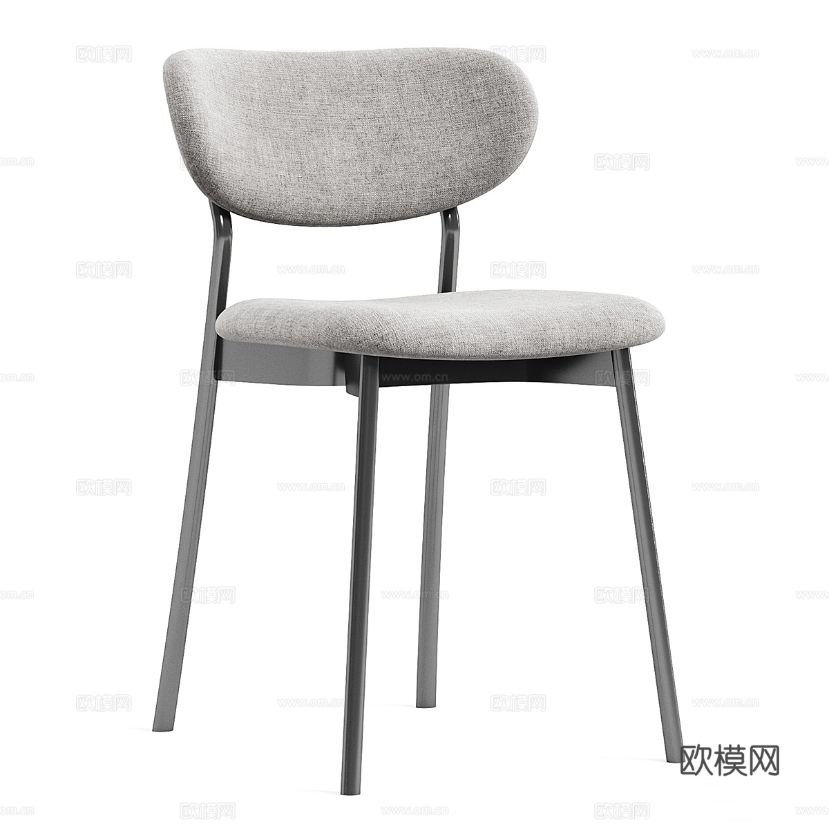 现代意式圆餐桌椅组合3d模型