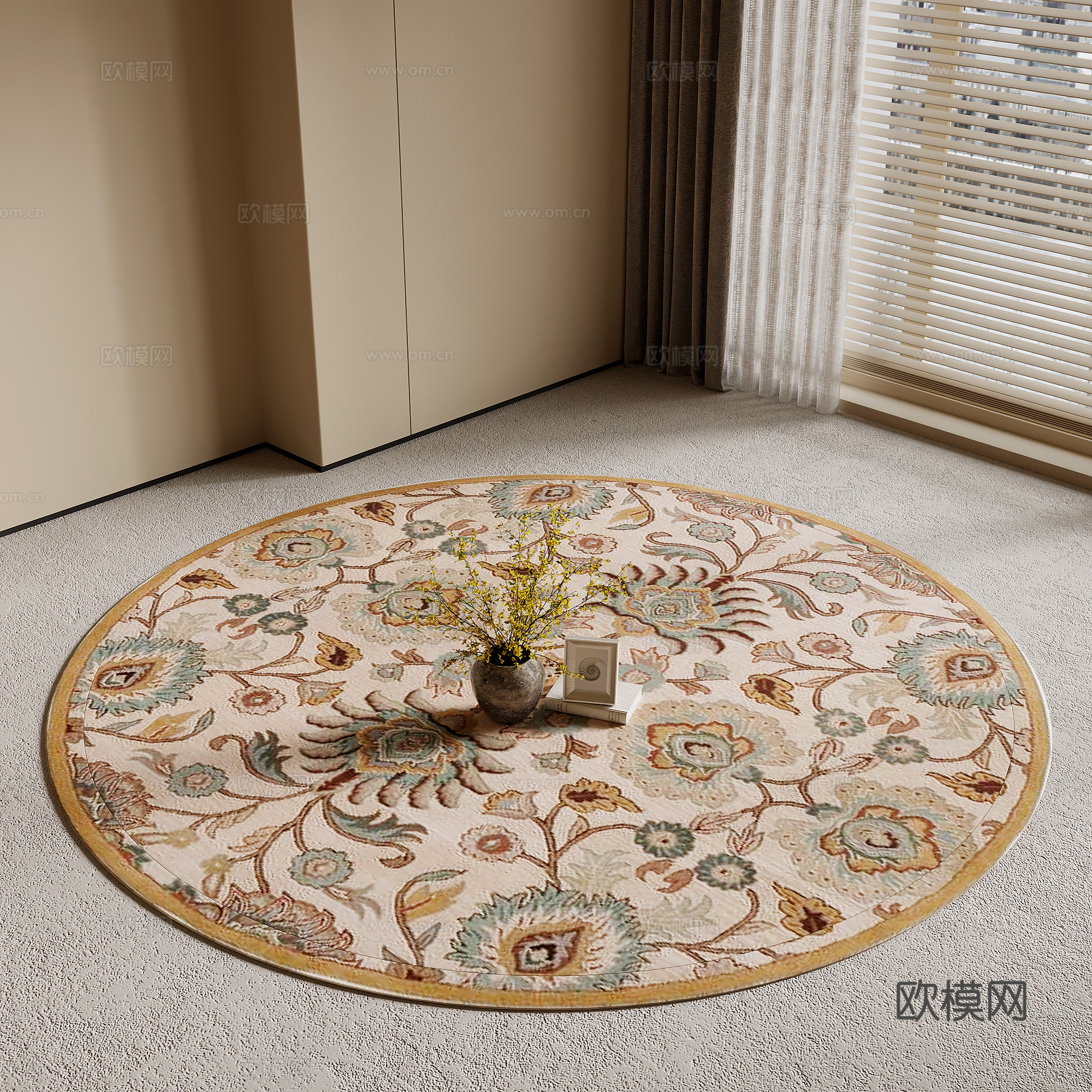 地毯 法式复古风地毯3d模型
