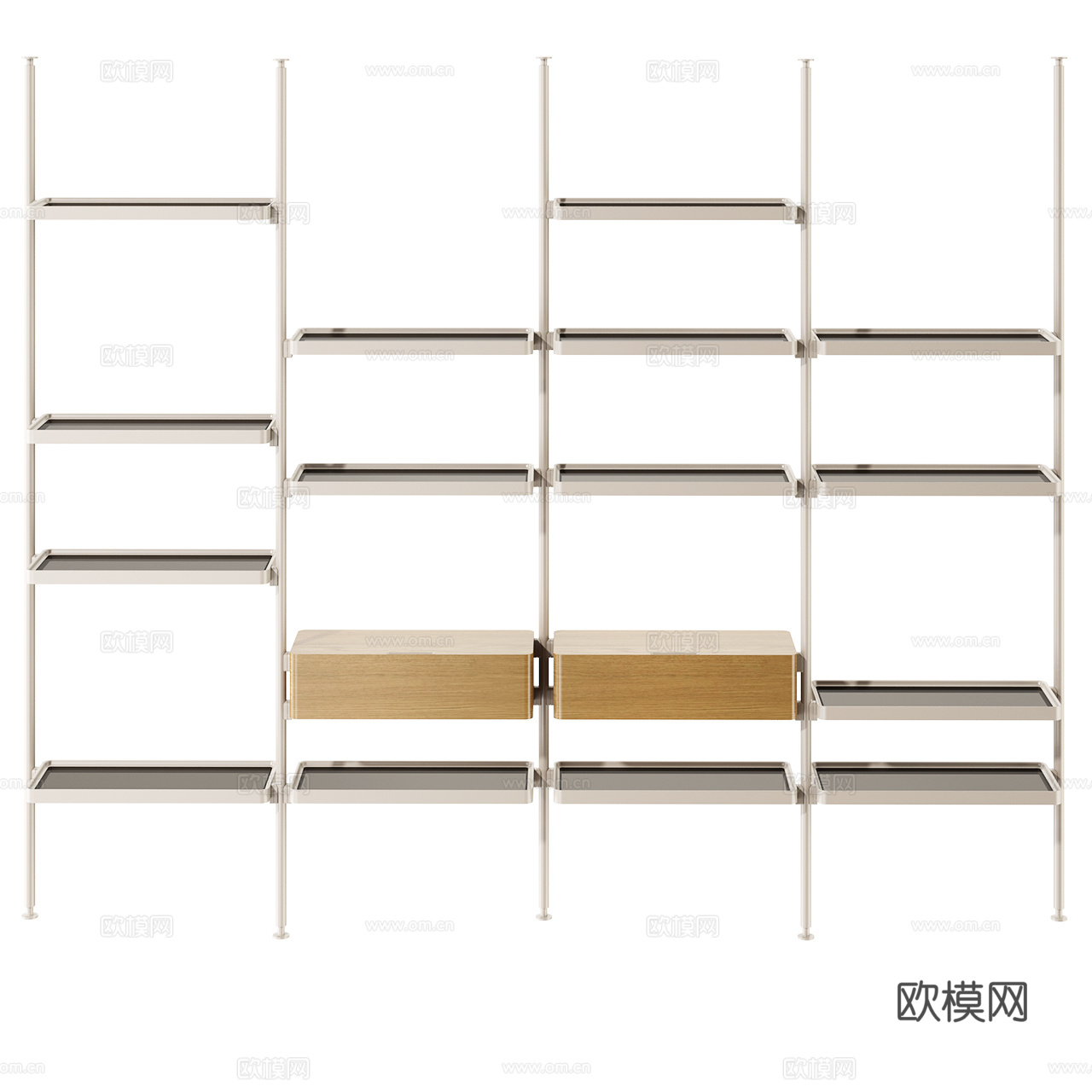 Molteni&amp;C 模块书架 极简书架 展示架 装饰架3d模型