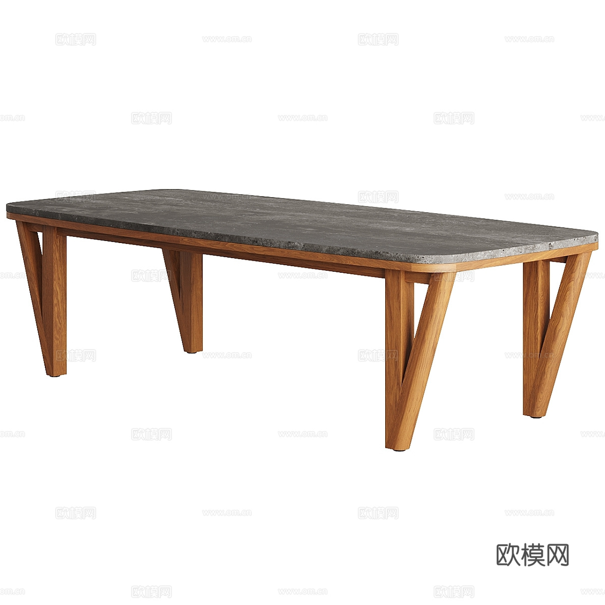 新中式侘寂餐桌椅组合3d模型