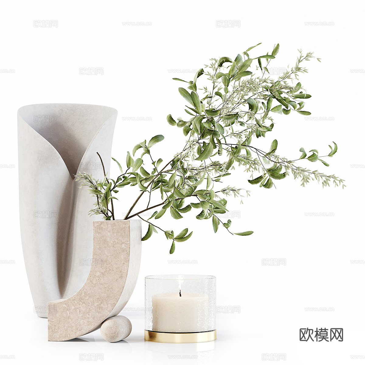 新中式花瓶花艺 饰品摆件3d模型