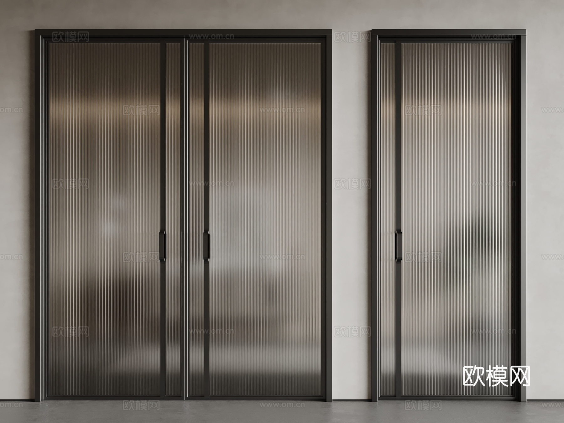 现代玻璃推拉门 长虹玻璃门 玻璃移门3d模型
