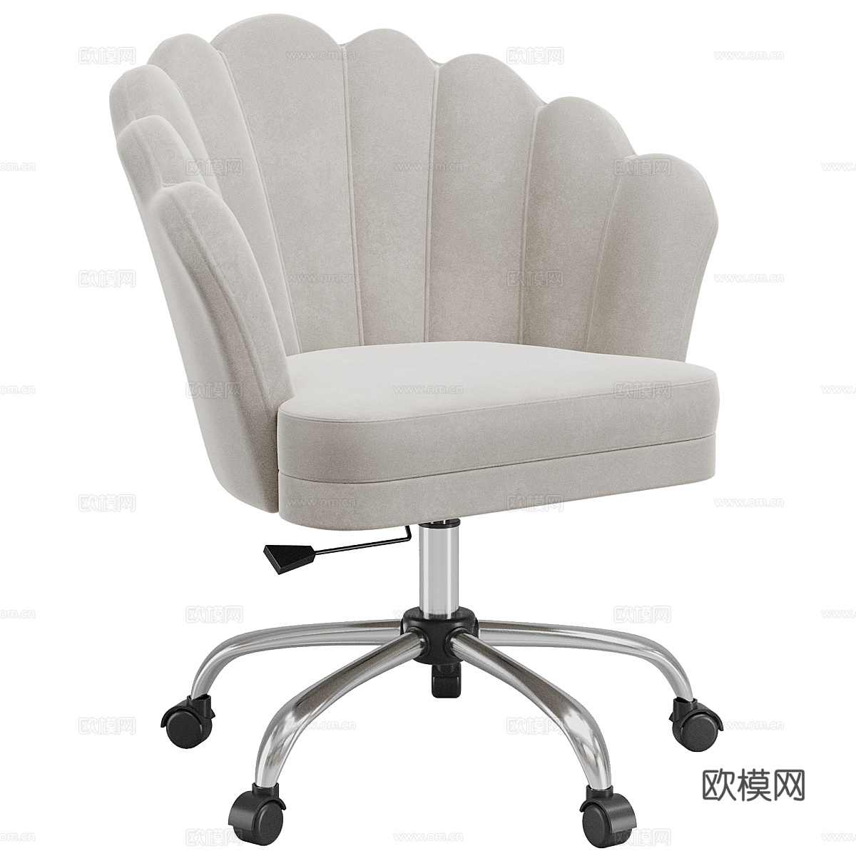 现代奶油风布艺办公椅3d模型