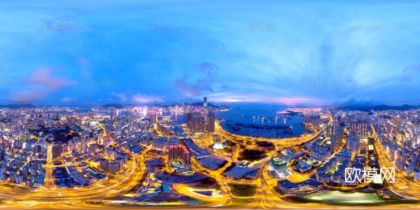 高清城市夜景城市外景HDR贴图 城市天空夜景