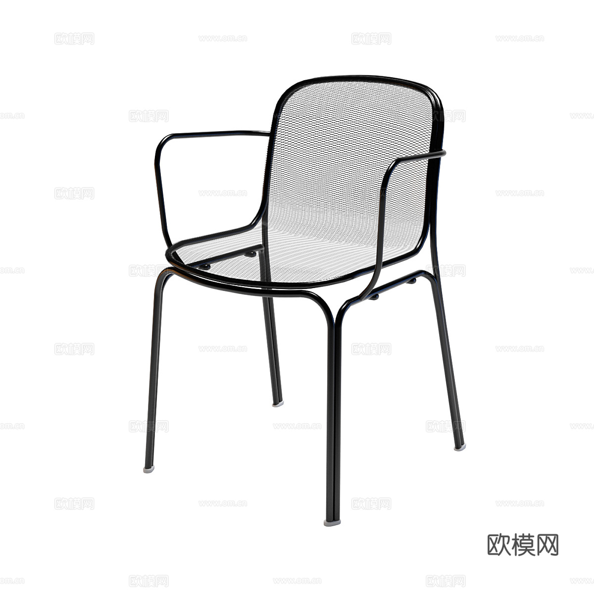 现代极简不锈钢椅子3d模型