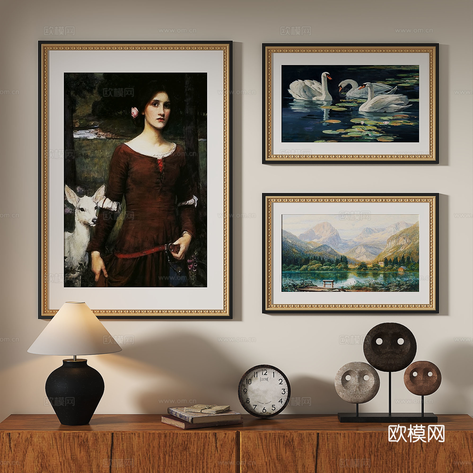 法式，复古，欧式，古典，轻奢，油画，现代，装饰画3d模型
