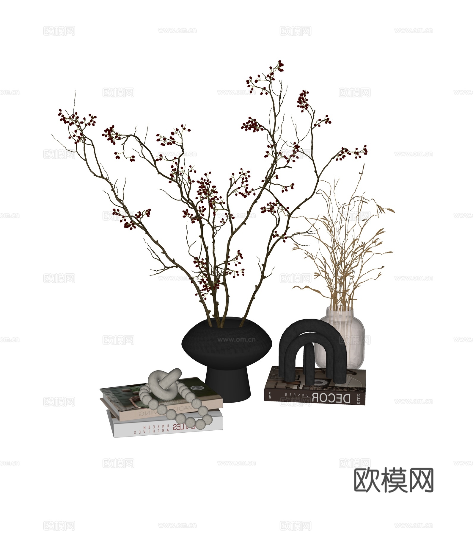 现代饰品摆件组合su模型