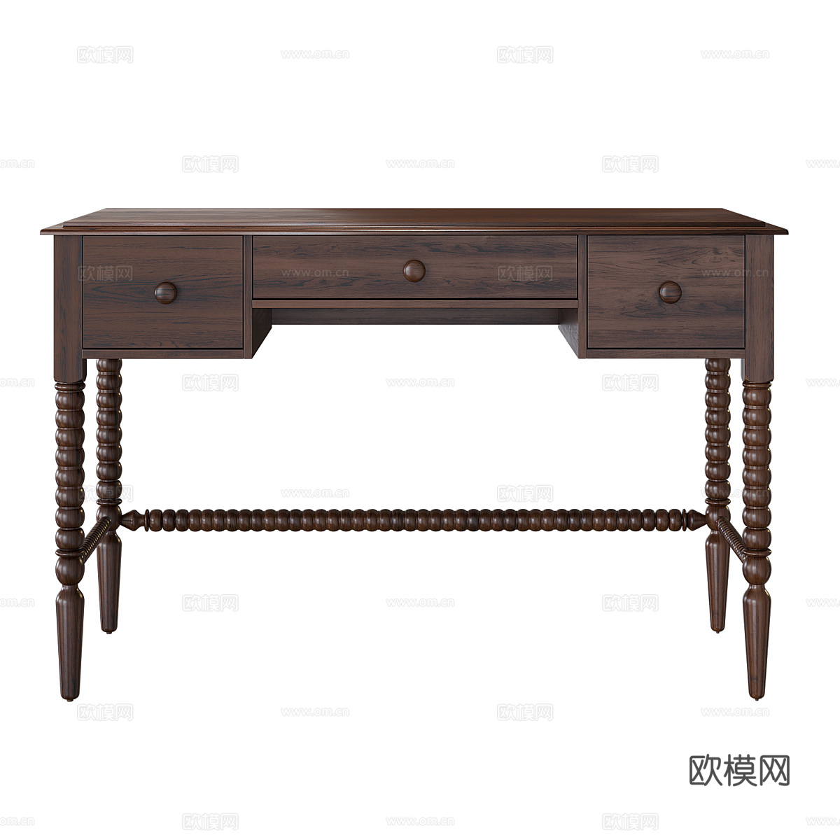 美式简约书桌3d模型