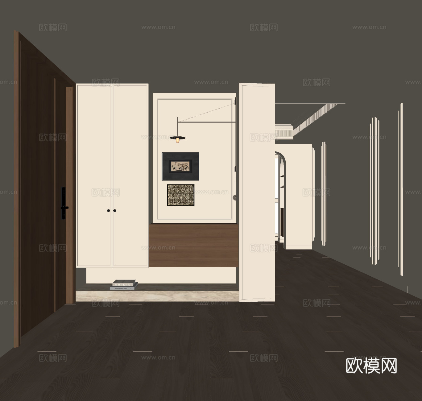 现代中古玄关 过道玄关 入户鞋柜 现代玄关 宋式玄关 玄关摆su模型