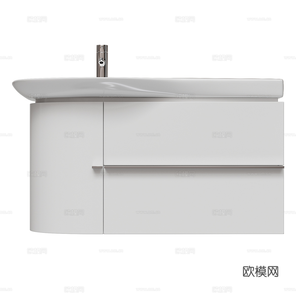 现代极简浴室柜 台盆柜3d模型