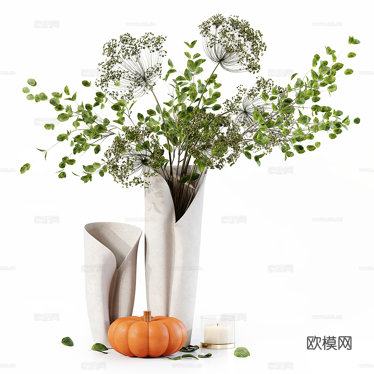 新中式花瓶花艺 饰品摆件3d模型