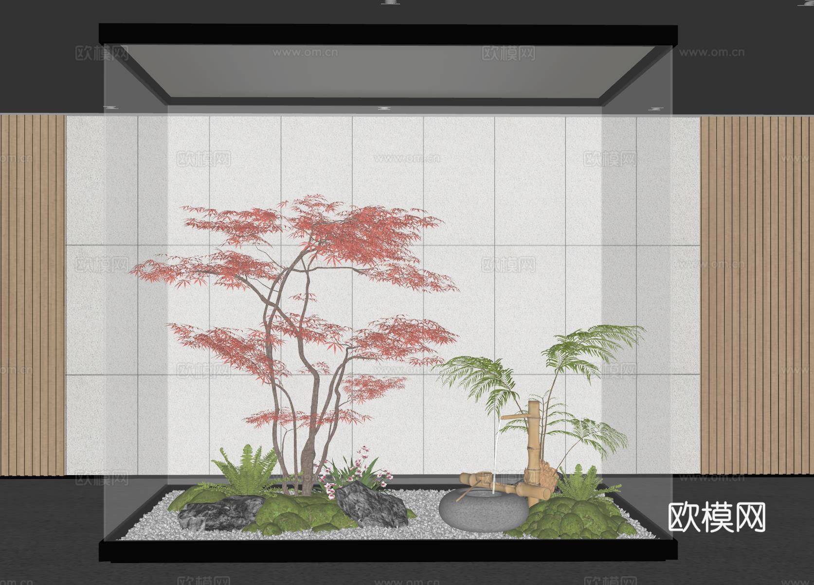 现代室内景观造景 苔藓景观 景观小品su模型