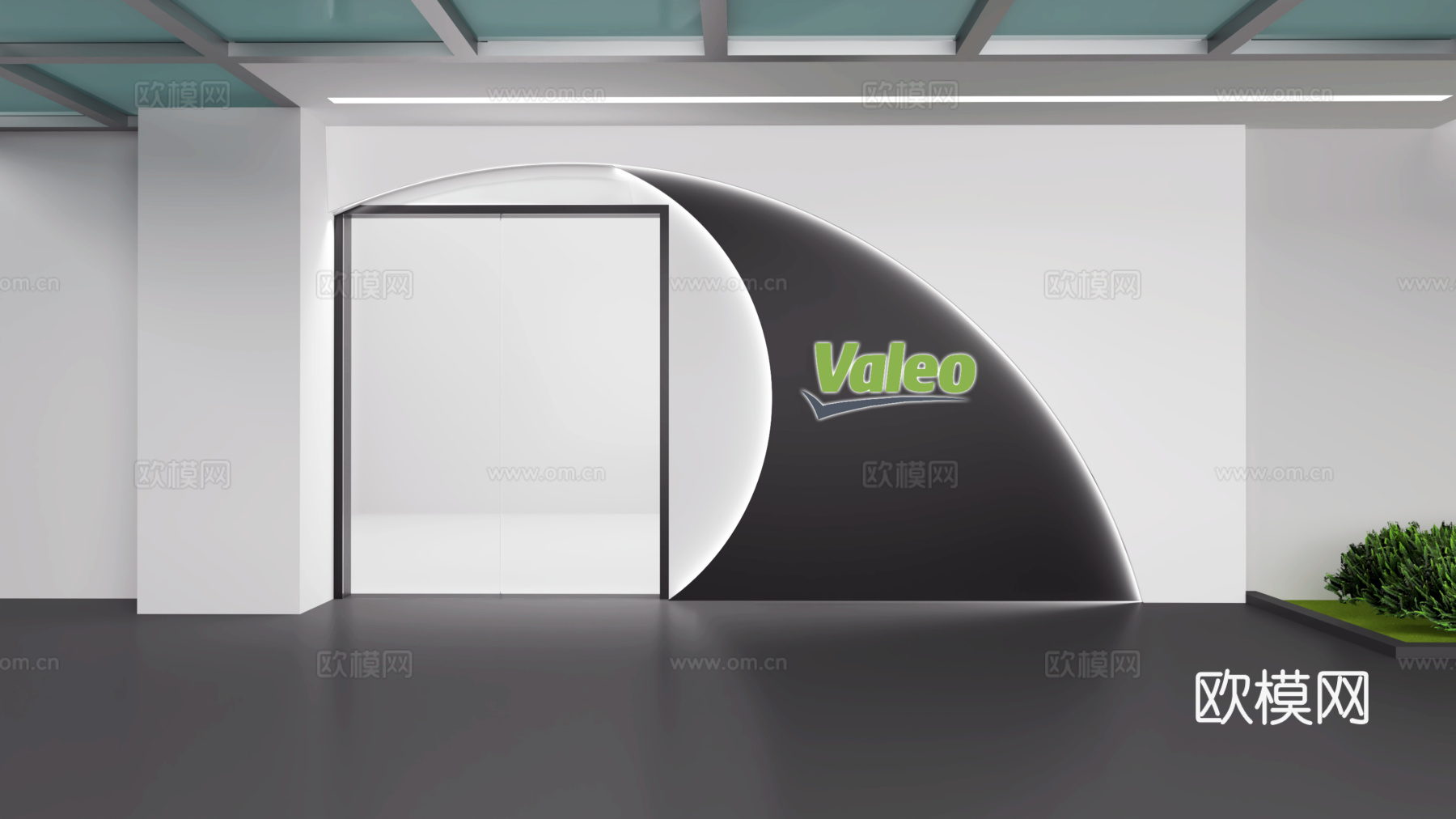 办公室门头 展厅门头su模型