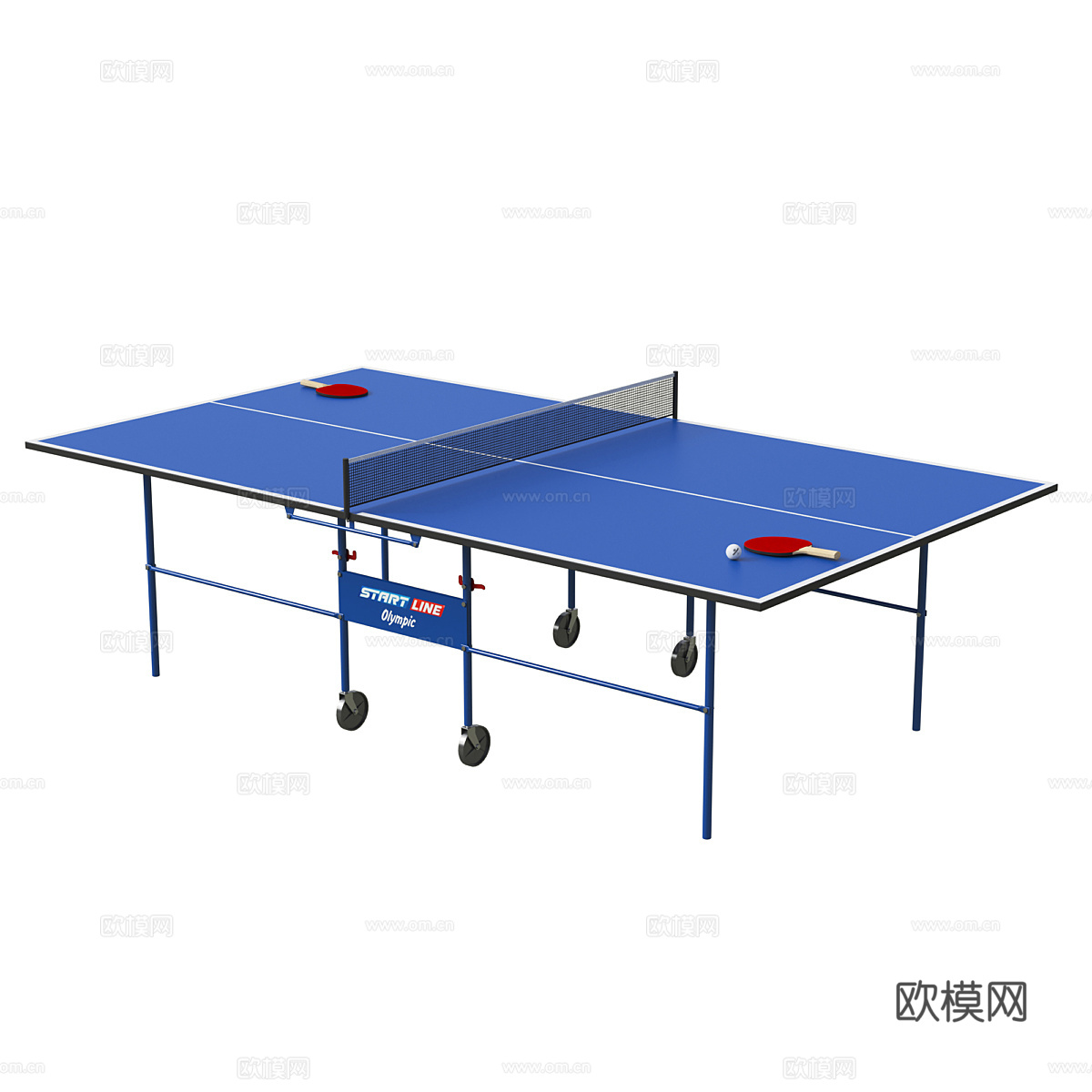 乒乓球桌 乒乓球3d模型