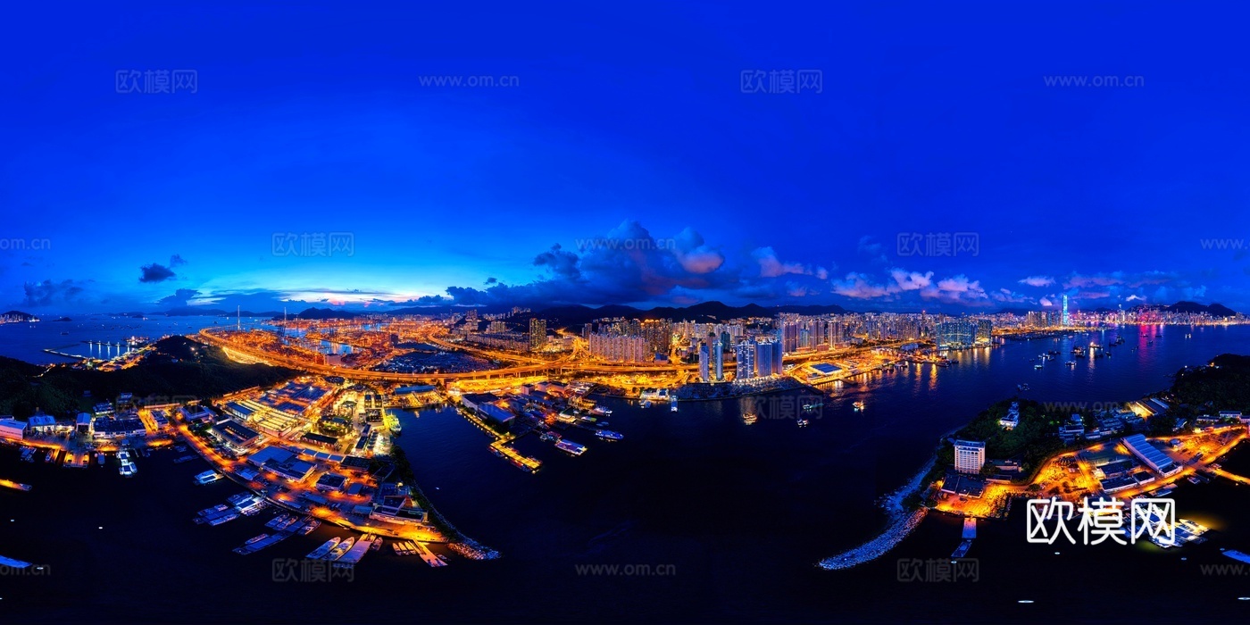 高清城市夜景城市外景HDR贴图 城市天空夜景