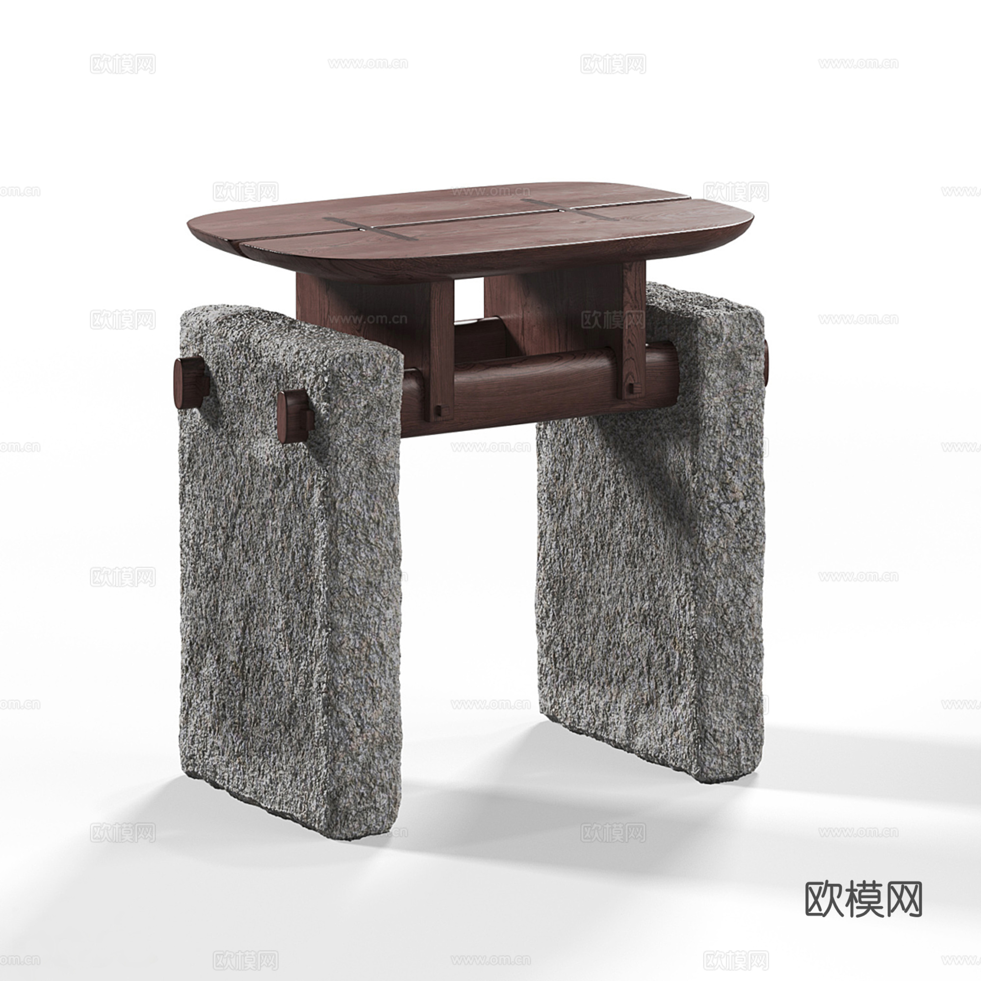 中古风沙发凳 矮凳 边几 角几3d模型