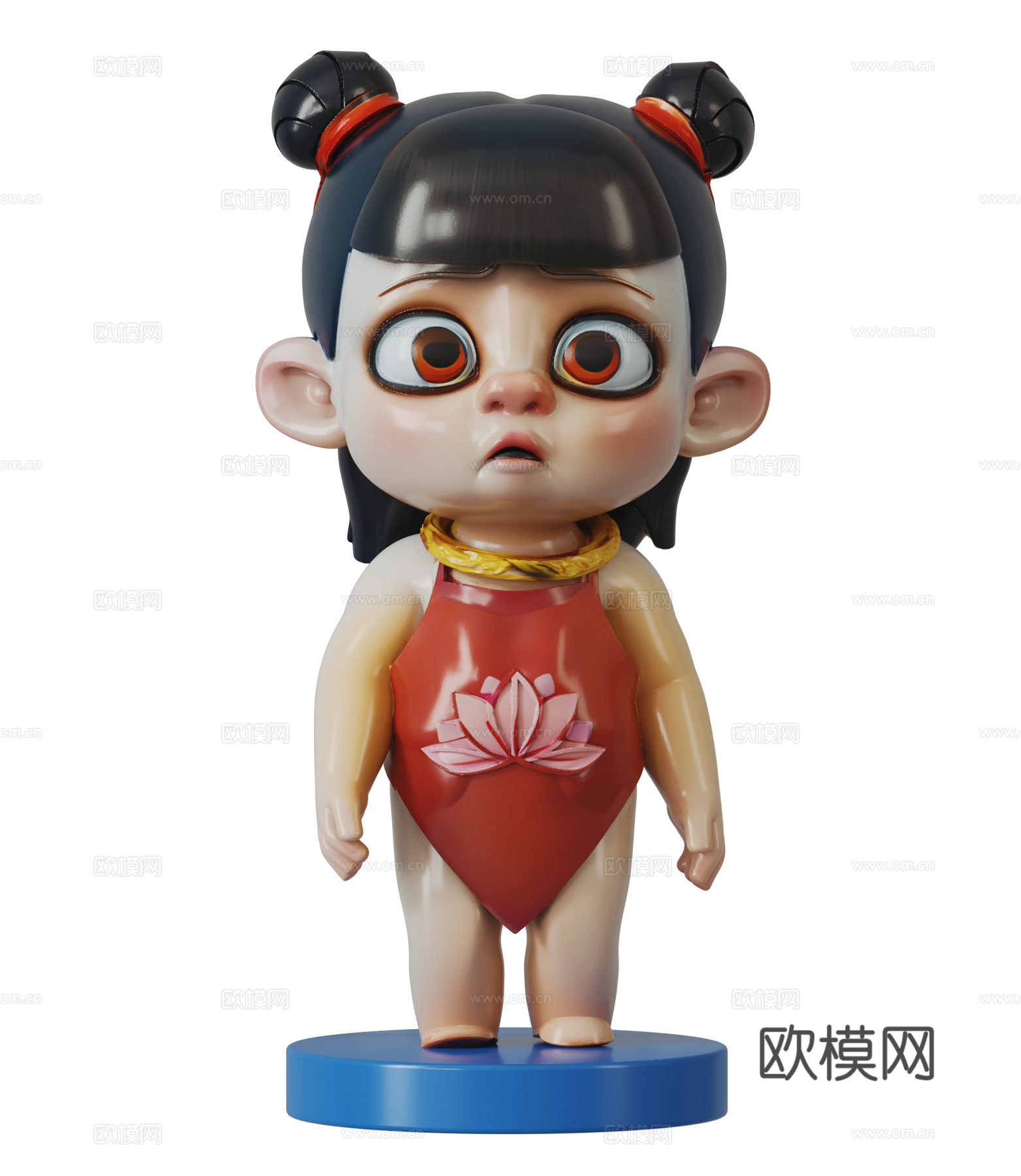 现代哪吒雕塑3d模型
