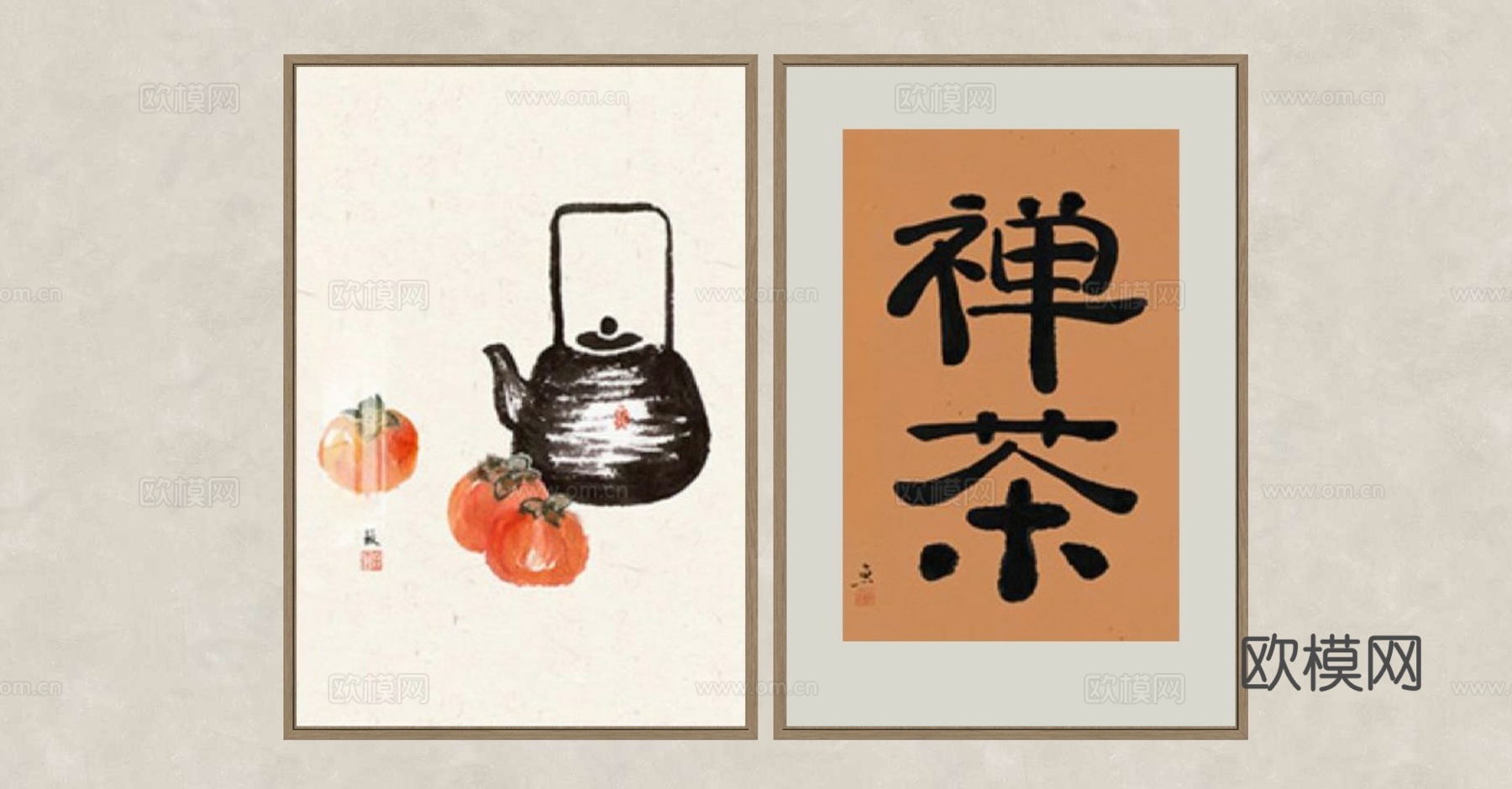 现代装饰挂画su模型