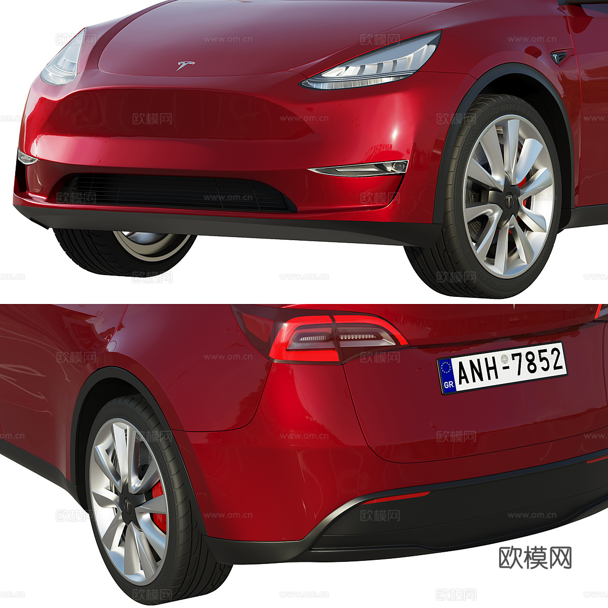 红色特斯拉 Model Y 20203d模型