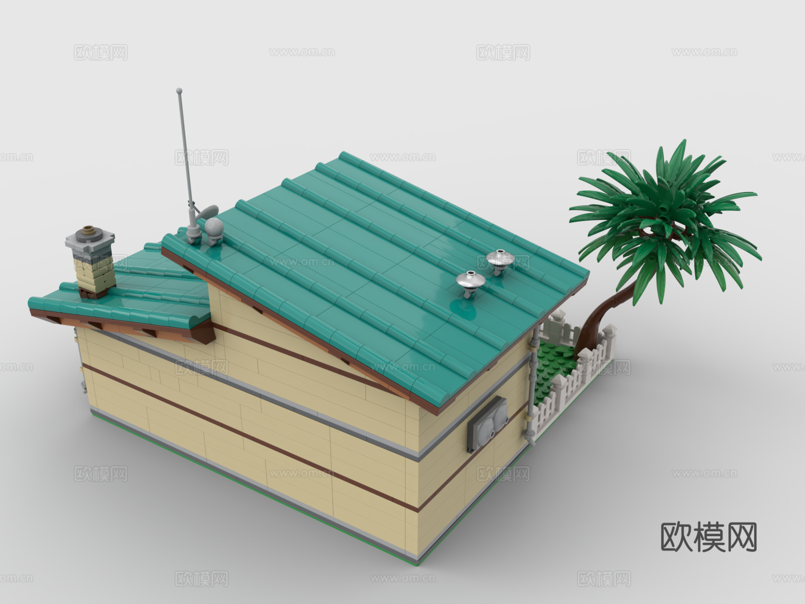 乐高 LEGO 玩具 积木 独栋别墅 房子 建筑 花园 室内3d模型