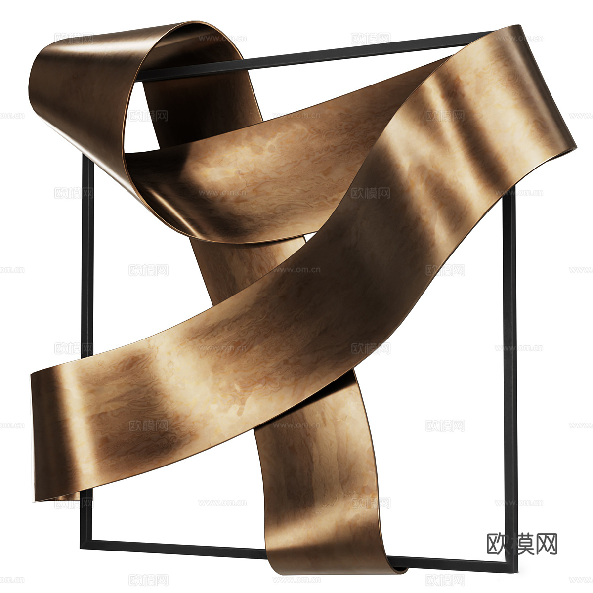 现代意式轻奢金属墙饰挂件3d模型