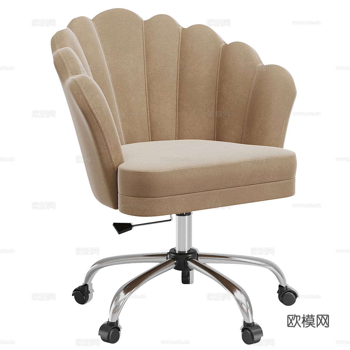现代奶油风布艺办公椅3d模型
