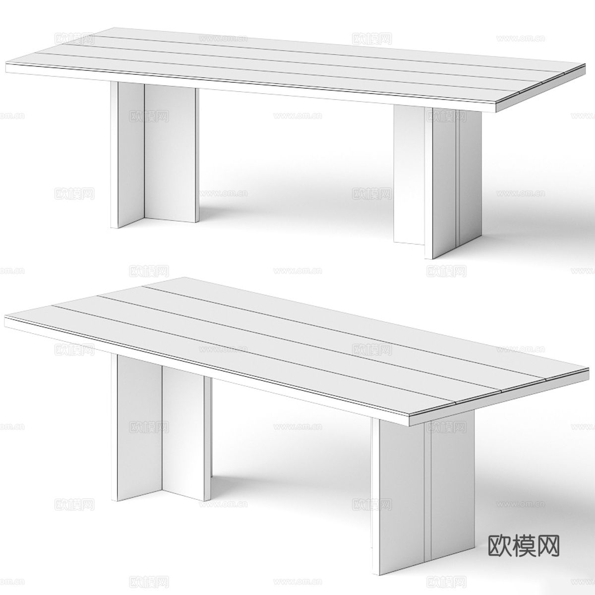 新中式实木餐桌3d模型