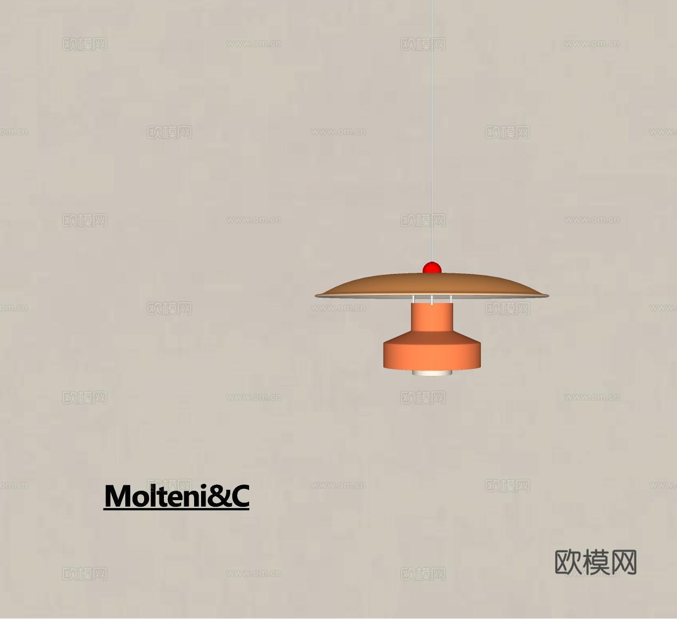 现代简约小吊灯 意式金属吊灯 卧室床头小吊灯 孟菲斯儿童房吊su模型