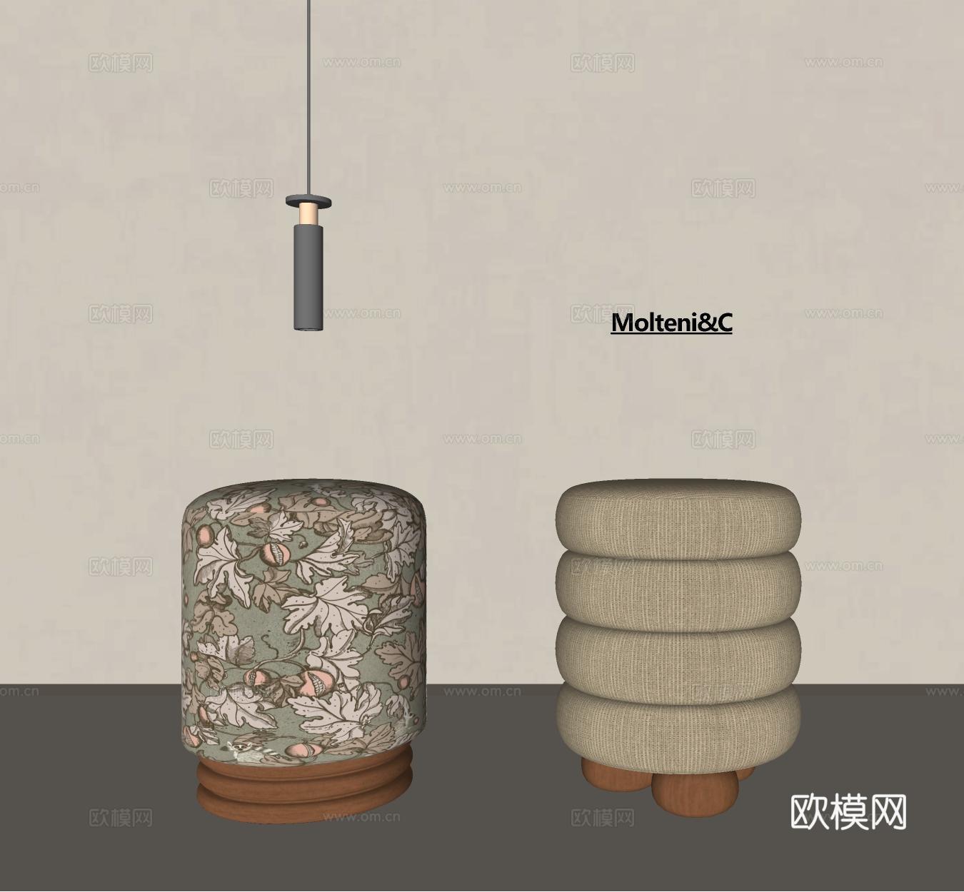 法式复古妆台妆凳 中古复古风梳妆凳 高级感梳妆凳 梳妆台圆su模型