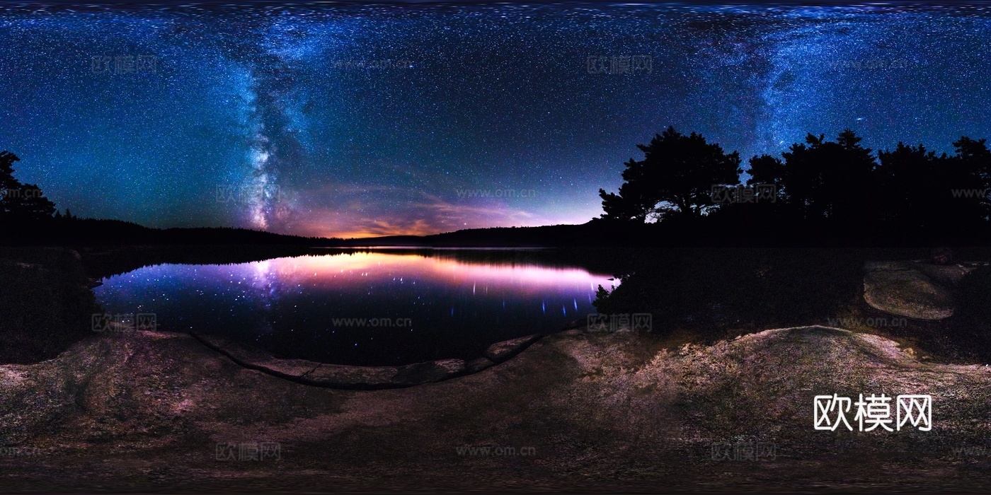 湖岸星空HDR贴图