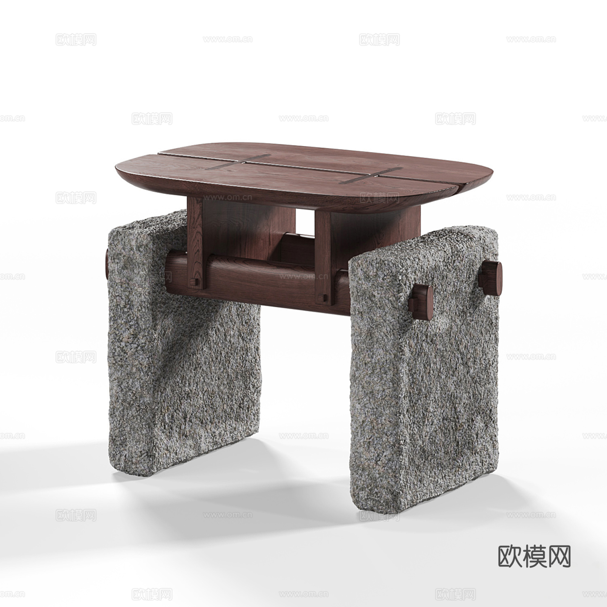 中古风沙发凳 矮凳 边几 角几su模型