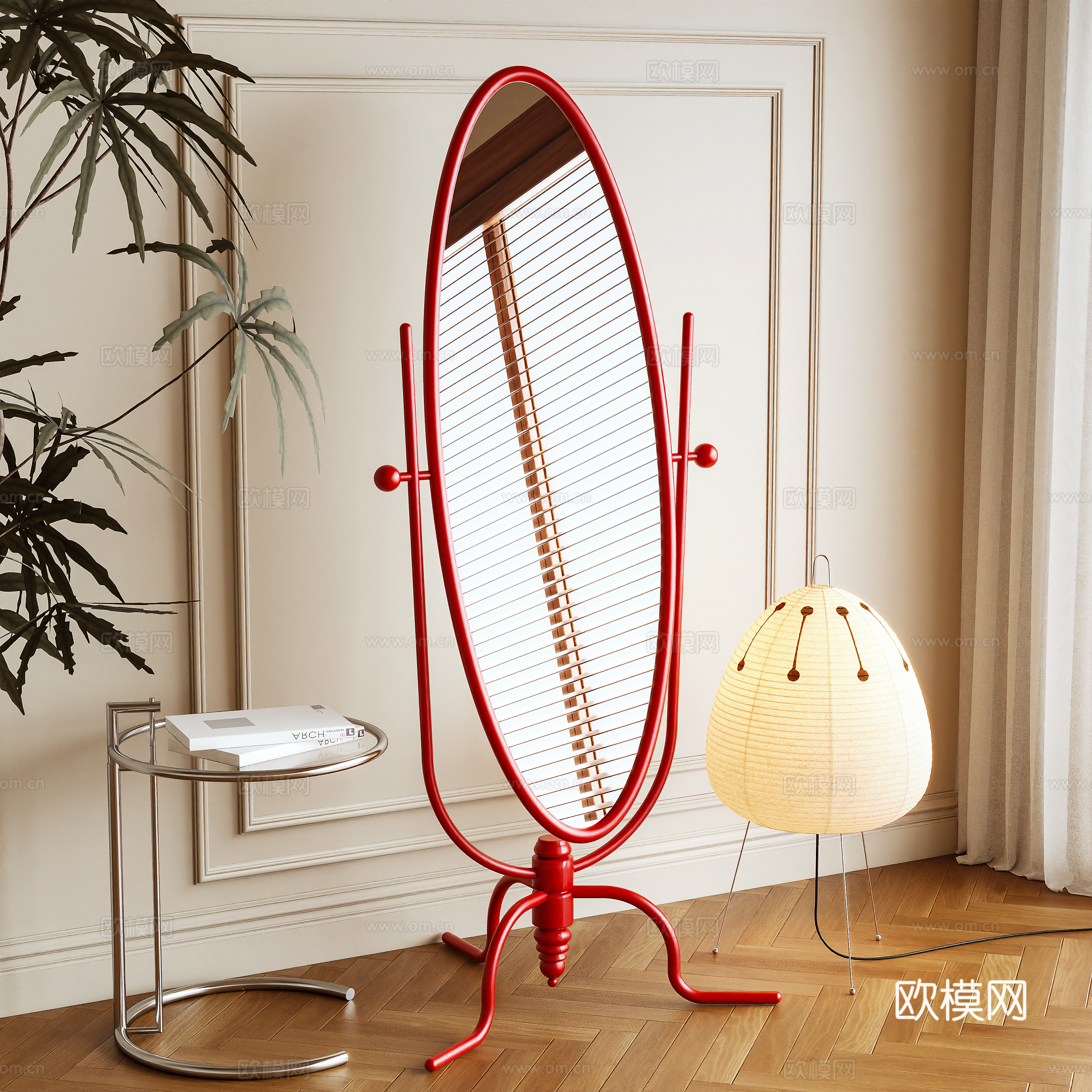 现代镜子 落地镜 全身镜3d模型