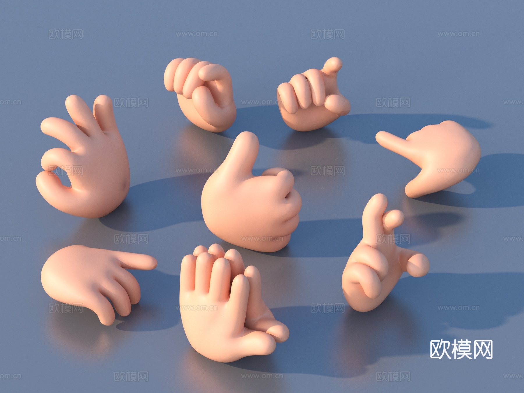 手势 手模 手掌3d模型