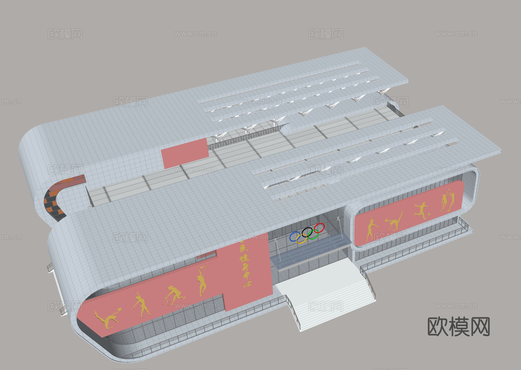 现代体育馆 体育建筑模型 运动场馆设计 城市体育地标su模型