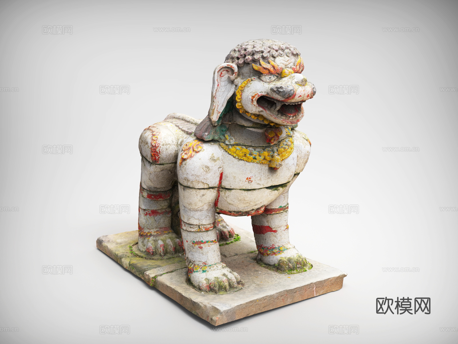 狮子 石狮子  狮子雕塑   麒麟  四不像3d模型