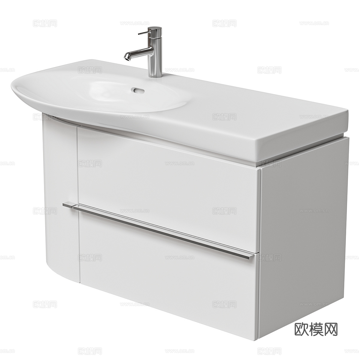 现代极简浴室柜 台盆柜3d模型